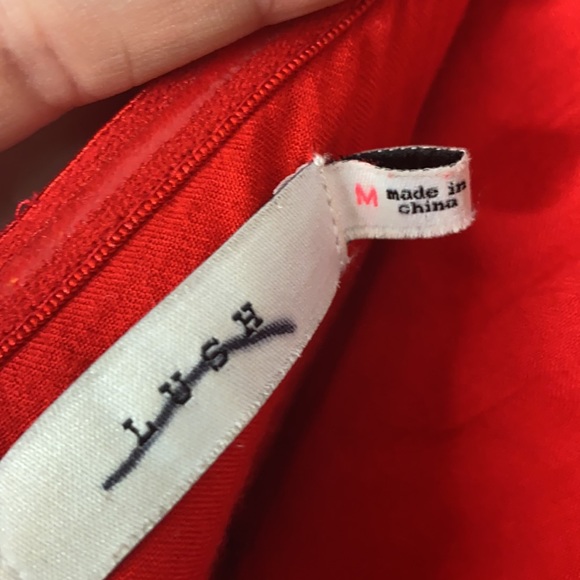 Lush Red One Piece Pant Jumpsuit w/ Strapless Option and Bow Front - Picture 7 of 7